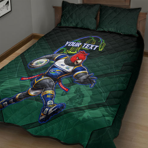 Personalized ACT Oztag Quilt Bed Set Australian Capital Territory Gang-gang Cockatoo Mascot Floral