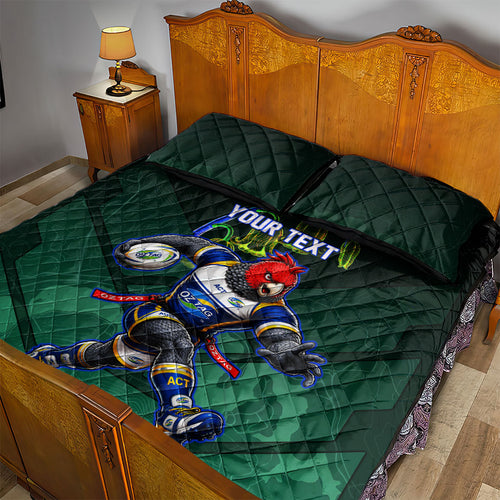 Personalized ACT Oztag Quilt Bed Set Australian Capital Territory Gang-gang Cockatoo Mascot Floral