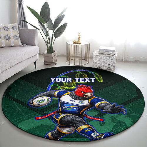 Personalized ACT Oztag Round Carpet Australian Capital Territory Gang-gang Cockatoo Mascot Floral