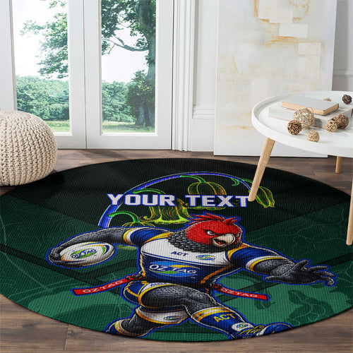 Personalized ACT Oztag Round Carpet Australian Capital Territory Gang-gang Cockatoo Mascot Floral
