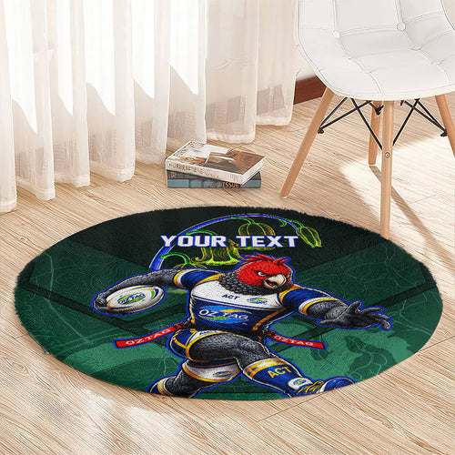 Personalized ACT Oztag Round Carpet Australian Capital Territory Gang-gang Cockatoo Mascot Floral
