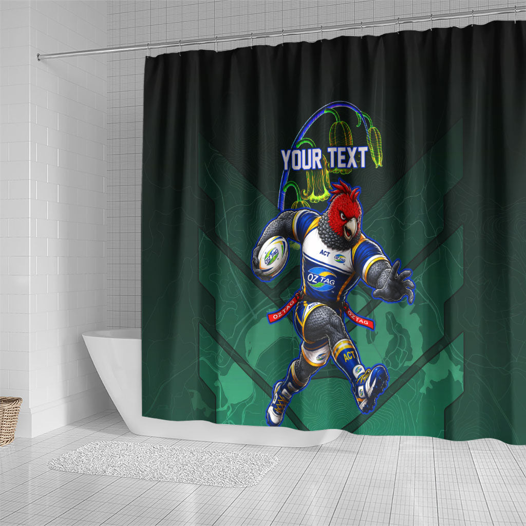 Personalized ACT Oztag Shower Curtain Australian Capital Territory Gang-gang Cockatoo Mascot Floral