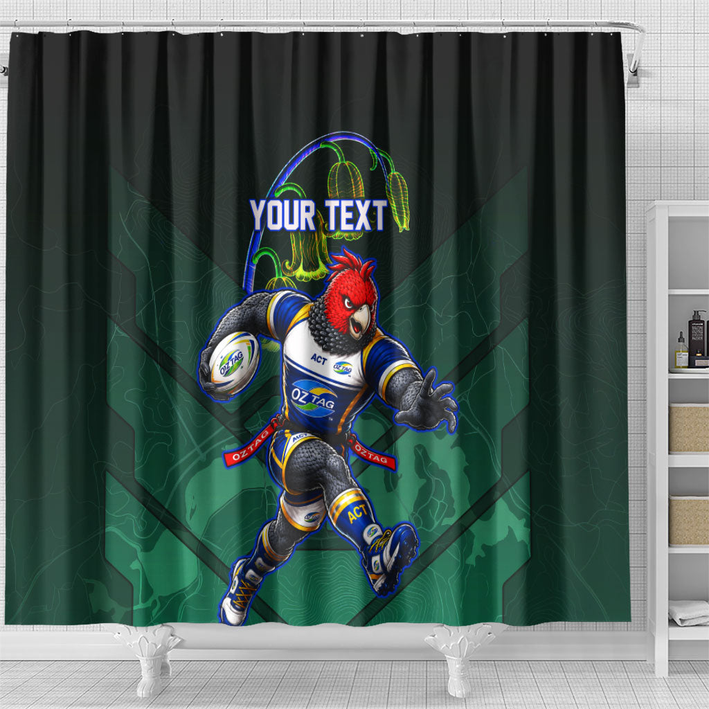 Personalized ACT Oztag Shower Curtain Australian Capital Territory Gang-gang Cockatoo Mascot Floral