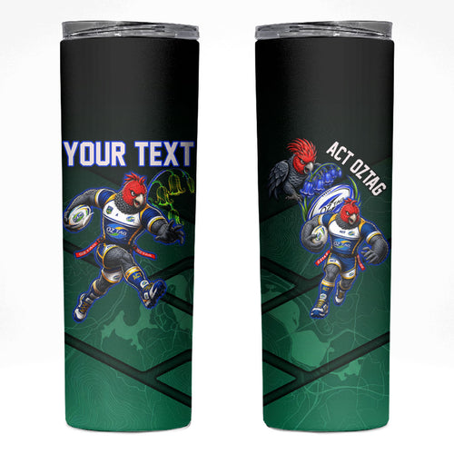 Personalized ACT Oztag Skinny Tumbler Australian Capital Territory Gang-gang Cockatoo Mascot Floral