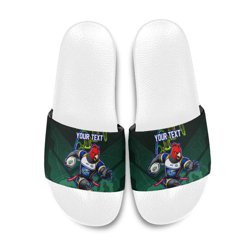 Personalized ACT Oztag Slide Sandals Australian Capital Territory Gang-gang Cockatoo Mascot Floral