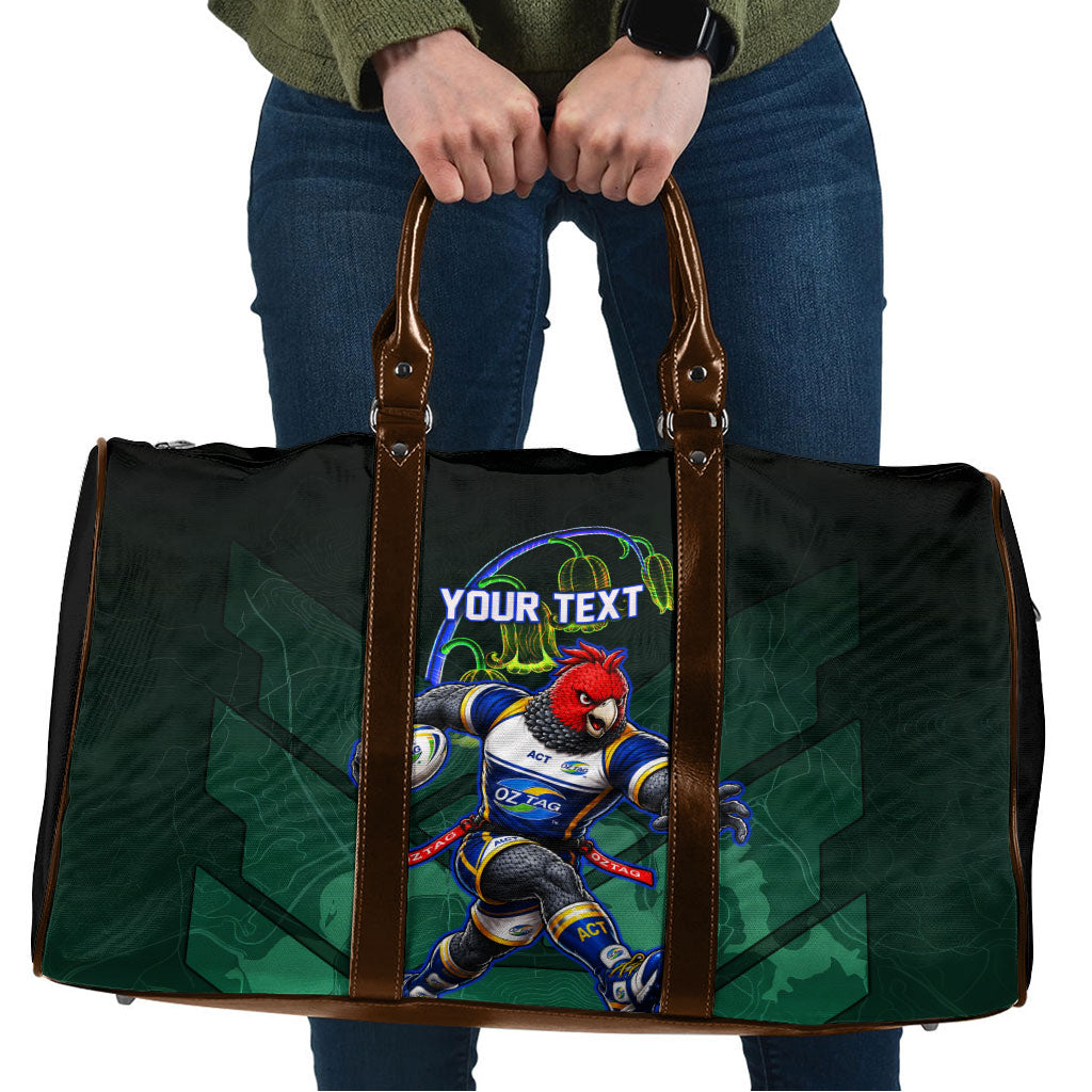 Personalized ACT Oztag Travel Bag Australian Capital Territory Gang-gang Cockatoo Mascot Floral