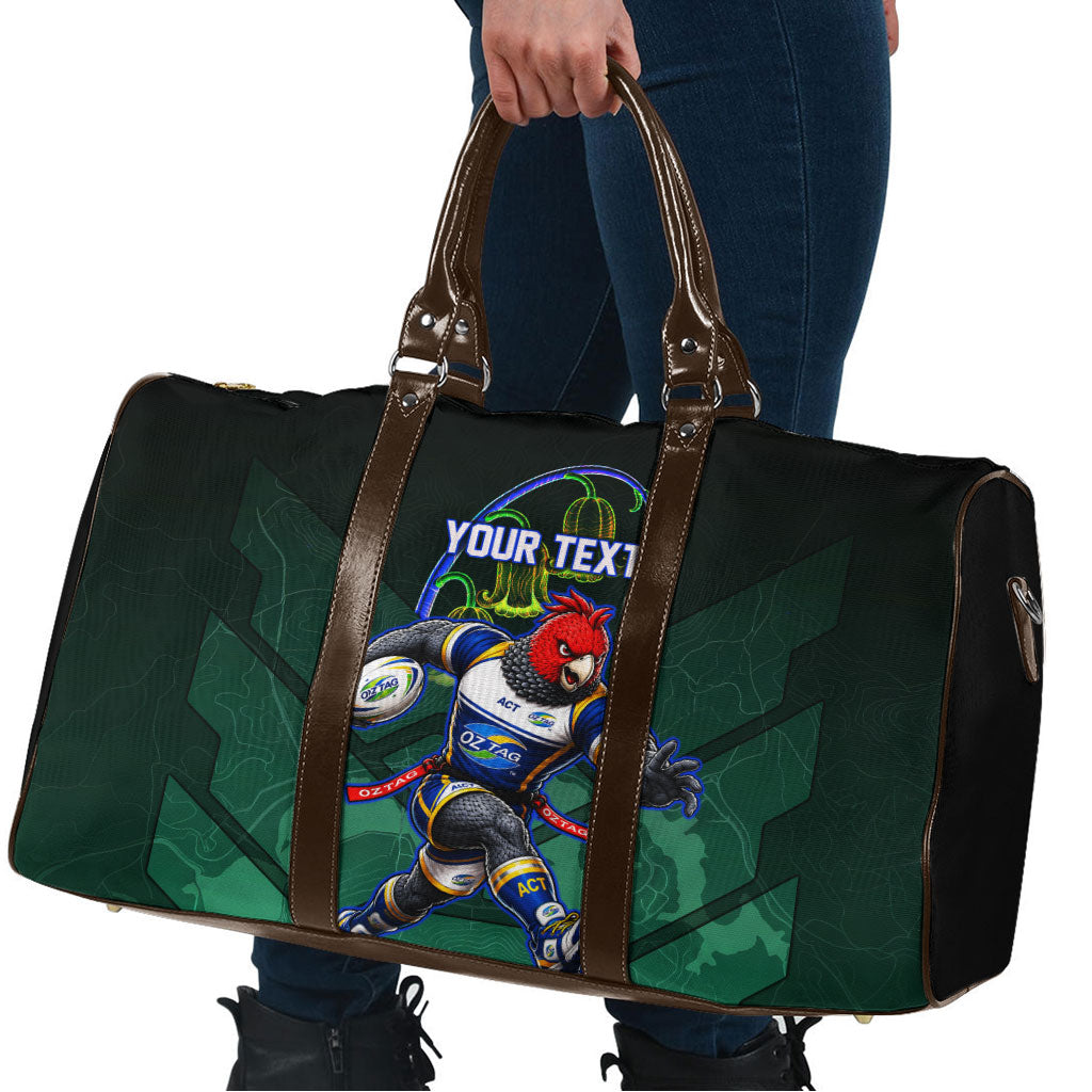 Personalized ACT Oztag Travel Bag Australian Capital Territory Gang-gang Cockatoo Mascot Floral