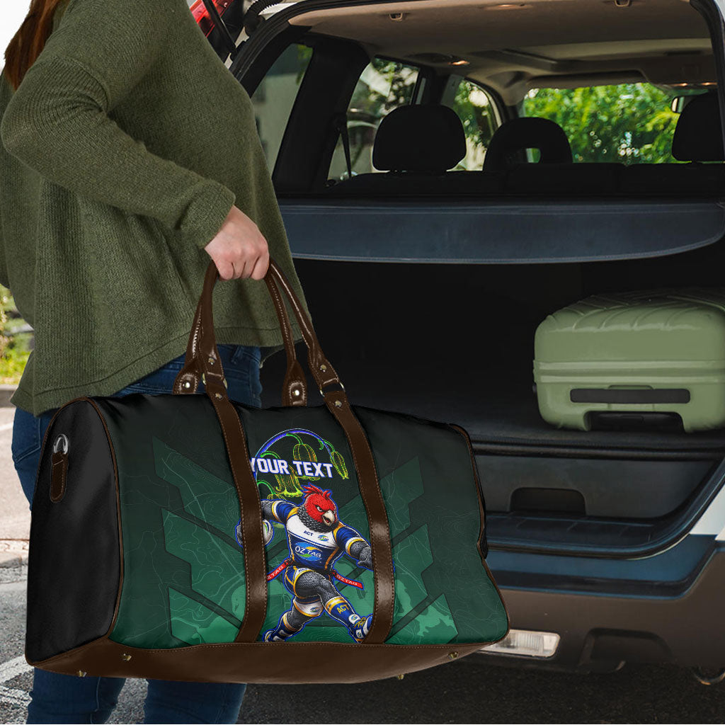 Personalized ACT Oztag Travel Bag Australian Capital Territory Gang-gang Cockatoo Mascot Floral