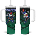 Personalized ACT Oztag Tumbler With Handle Australian Capital Territory Gang-gang Cockatoo Mascot Floral