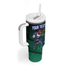 Personalized ACT Oztag Tumbler With Handle Australian Capital Territory Gang-gang Cockatoo Mascot Floral