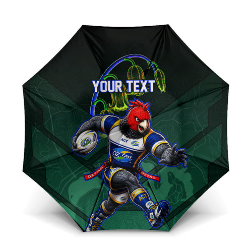 Personalized ACT Oztag Umbrella Australian Capital Territory Gang-gang Cockatoo Mascot Floral