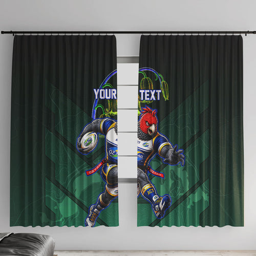 Personalized ACT Oztag Window Curtain Australian Capital Territory Gang-gang Cockatoo Mascot Floral