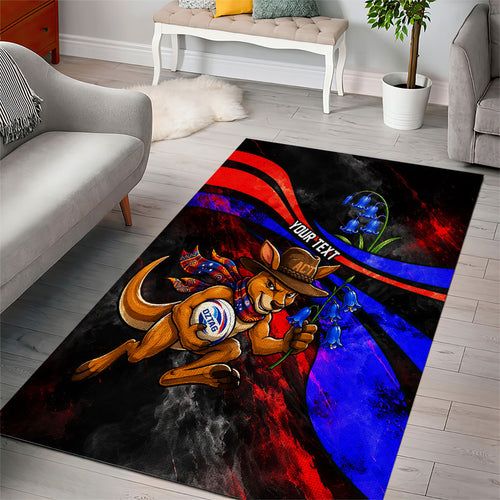 Personalized Australian Capital Territory Oztag Area Rug ACT Canberra Kangaroo Mascot Royal Bluebell