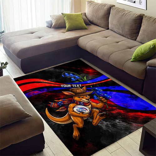 Personalized Australian Capital Territory Oztag Area Rug ACT Canberra Kangaroo Mascot Royal Bluebell
