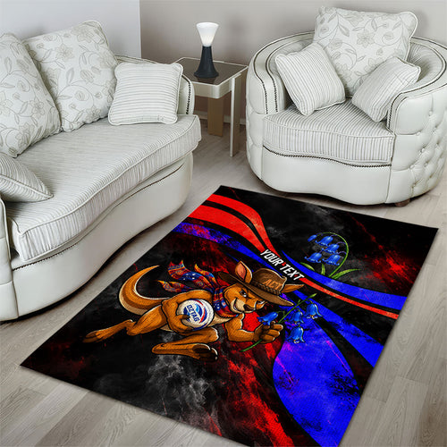 Personalized Australian Capital Territory Oztag Area Rug ACT Canberra Kangaroo Mascot Royal Bluebell