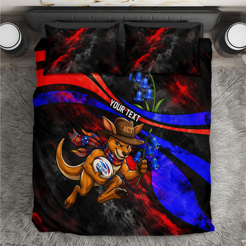 Personalized Australian Capital Territory Oztag Bedding Set ACT Canberra Kangaroo Mascot Royal Bluebell