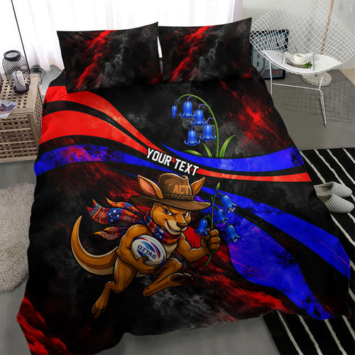 Personalized Australian Capital Territory Oztag Bedding Set ACT Canberra Kangaroo Mascot Royal Bluebell
