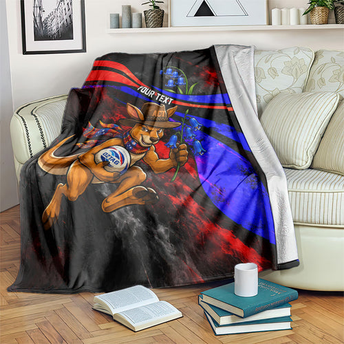 Personalized Australian Capital Territory Oztag Blanket ACT Canberra Kangaroo Mascot Royal Bluebell