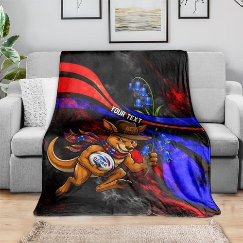 Personalized Australian Capital Territory Oztag Blanket ACT Canberra Kangaroo Mascot Royal Bluebell