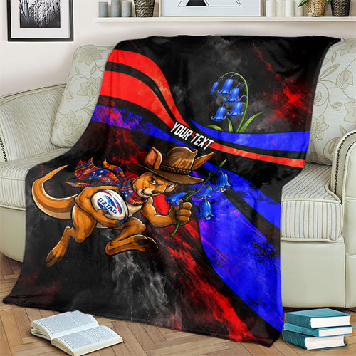 Personalized Australian Capital Territory Oztag Blanket ACT Canberra Kangaroo Mascot Royal Bluebell