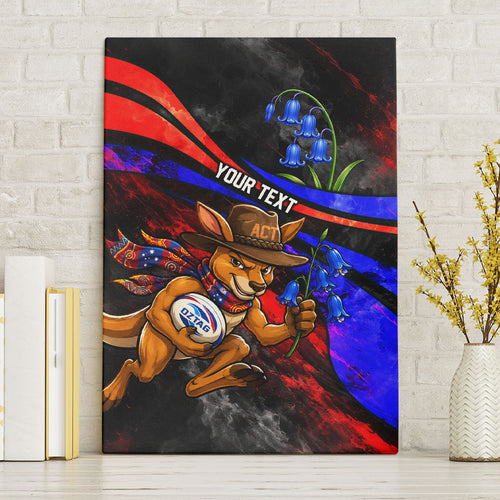 Personalized Australian Capital Territory Oztag Canvas Wall Art ACT Canberra Kangaroo Mascot Royal Bluebell