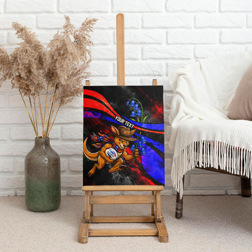 Personalized Australian Capital Territory Oztag Canvas Wall Art ACT Canberra Kangaroo Mascot Royal Bluebell