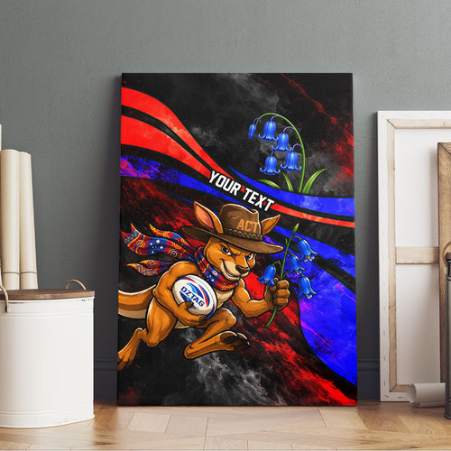 Personalized Australian Capital Territory Oztag Canvas Wall Art ACT Canberra Kangaroo Mascot Royal Bluebell