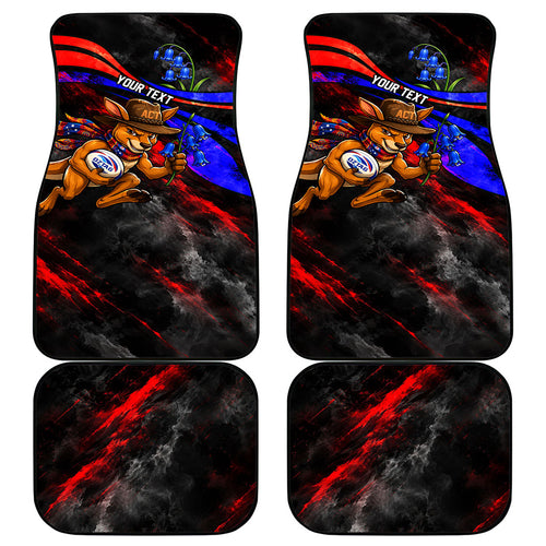 Personalized Australian Capital Territory Oztag Car Mats ACT Canberra Kangaroo Mascot Royal Bluebell