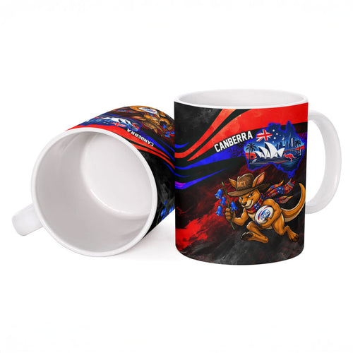 Personalized Australian Capital Territory Oztag Ceramic Mug ACT Canberra Kangaroo Mascot Royal Bluebell