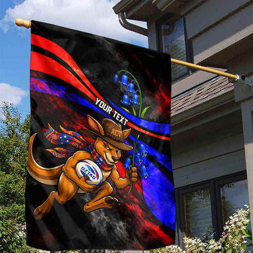 Personalized Australian Capital Territory Oztag Garden Flag ACT Canberra Kangaroo Mascot Royal Bluebell