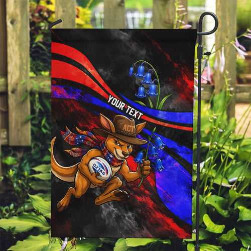 Personalized Australian Capital Territory Oztag Garden Flag ACT Canberra Kangaroo Mascot Royal Bluebell