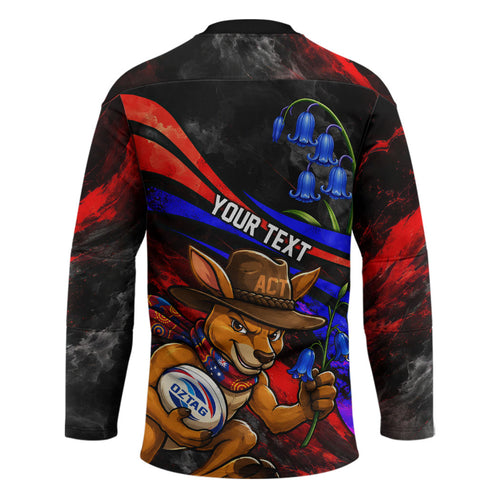 Personalized Australian Capital Territory Oztag Hockey Jersey ACT Canberra Kangaroo Mascot Royal Bluebell