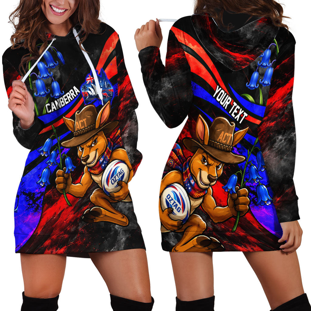 Personalized Australian Capital Territory Oztag Hoodie Dress ACT Canberra Kangaroo Mascot Royal Bluebell