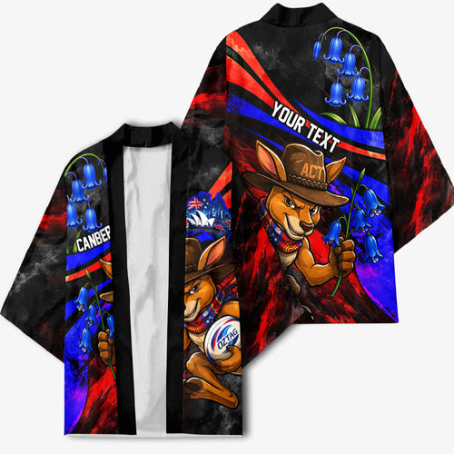 Personalized Australian Capital Territory Oztag Kimono ACT Canberra Kangaroo Mascot Royal Bluebell