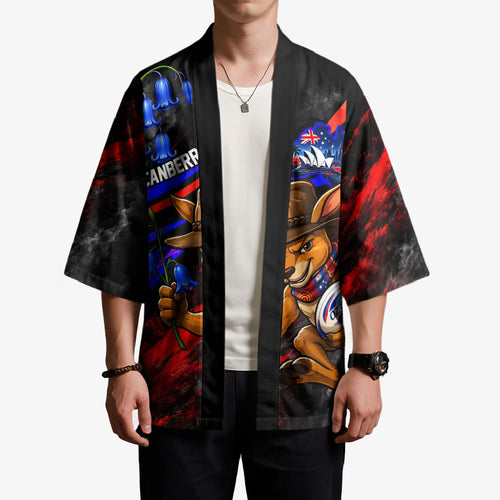 Personalized Australian Capital Territory Oztag Kimono ACT Canberra Kangaroo Mascot Royal Bluebell
