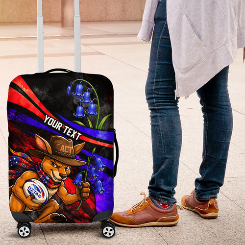 Personalized Australian Capital Territory Oztag Luggage Cover ACT Canberra Kangaroo Mascot Royal Bluebell