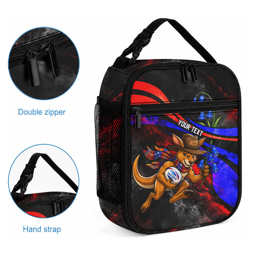 Personalized Australian Capital Territory Oztag Lunch Bag ACT Canberra Kangaroo Mascot Royal Bluebell