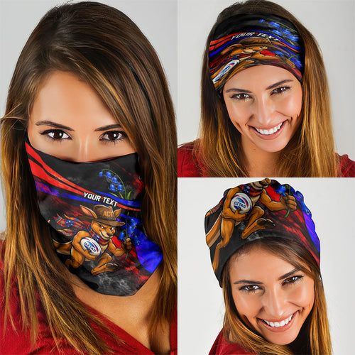Personalized Australian Capital Territory Oztag Neck Gaiter ACT Canberra Kangaroo Mascot Royal Bluebell