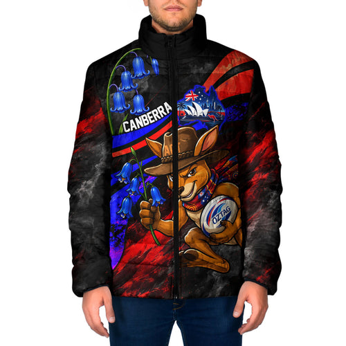 Personalized Australian Capital Territory Oztag Padded Jacket ACT Canberra Kangaroo Mascot Royal Bluebell