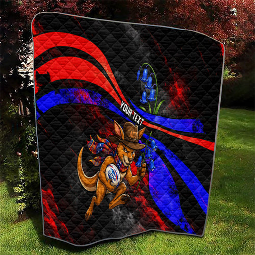 Personalized Australian Capital Territory Oztag Quilt ACT Canberra Kangaroo Mascot Royal Bluebell