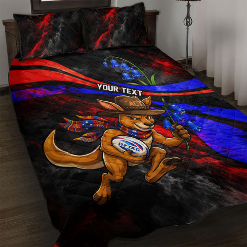 Personalized Australian Capital Territory Oztag Quilt Bed Set ACT Canberra Kangaroo Mascot Royal Bluebell