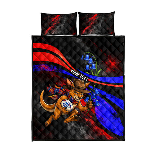 Personalized Australian Capital Territory Oztag Quilt Bed Set ACT Canberra Kangaroo Mascot Royal Bluebell