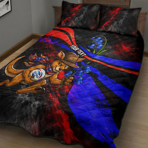 Personalized Australian Capital Territory Oztag Quilt Bed Set ACT Canberra Kangaroo Mascot Royal Bluebell