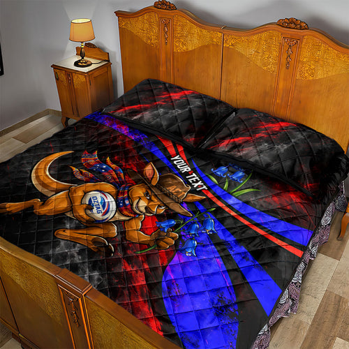 Personalized Australian Capital Territory Oztag Quilt Bed Set ACT Canberra Kangaroo Mascot Royal Bluebell