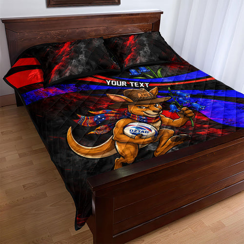 Personalized Australian Capital Territory Oztag Quilt Bed Set ACT Canberra Kangaroo Mascot Royal Bluebell