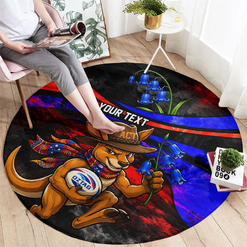 Personalized Australian Capital Territory Oztag Round Carpet ACT Canberra Kangaroo Mascot Royal Bluebell