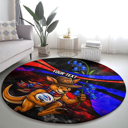 Personalized Australian Capital Territory Oztag Round Carpet ACT Canberra Kangaroo Mascot Royal Bluebell