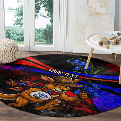Personalized Australian Capital Territory Oztag Round Carpet ACT Canberra Kangaroo Mascot Royal Bluebell