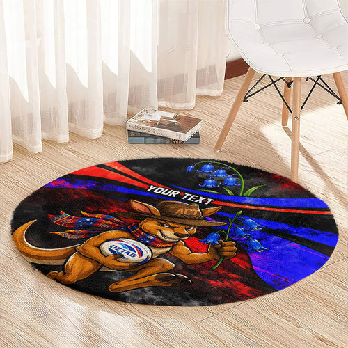 Personalized Australian Capital Territory Oztag Round Carpet ACT Canberra Kangaroo Mascot Royal Bluebell