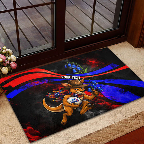 Personalized Australian Capital Territory Oztag Rubber Doormat ACT Canberra Kangaroo Mascot Royal Bluebell